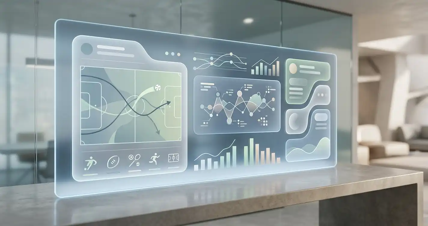 Editorial illustration of sports betting analysis on a laptop and phone